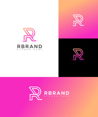 Modern Minimalist R Letter Logo Design for Brand Identity
