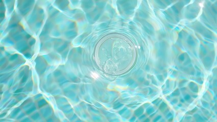 Vibrant pool party scene with inflatable rings and splashing water. Summer fun concept with happy people enjoying beach recreation.