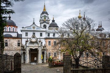 Skete of Saint Andrew in Mount Athos, Greece: Russian-Influenced Domes in Sacred Site on the...