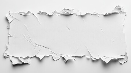 Abstract vintage white paper card isolated on a white background.
