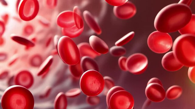 A vibrant depiction showcases red blood cells traveling through a blood vessel, illustrating the essential role of circulation in transporting oxygen throughout the body.