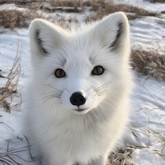Obraz premium Arctic Fox in Snowy Tundra 