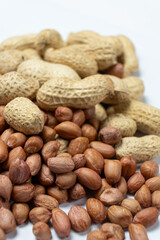 Shelled and Unshelled Peanuts Close-Up