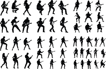 Elegant Guitarist Silhouettes