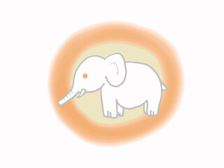 Illustration of an albino elephant that appeared in a precognitive dream about Buddha's pregnancy