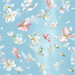 spring flowers tile seamless pattern