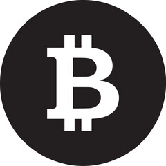 Bitcoin symbol silhouette  vector