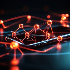 Mobile data and digital network technology · Cybersecurity, AI and futuristic data exchange concepts for innovation, apps and global business
