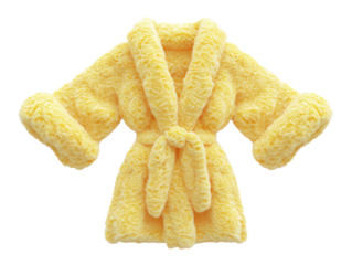 Cozy yellow bathrobe ideal for relaxation and comfort at home, cut out