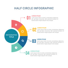 Half Circle infographic 4 steps