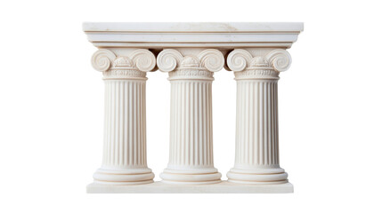 Ancient marble Ionic columns architectural element, cut out transparent
