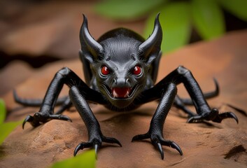 Fototapeta premium コウモリのようなクモのような黒い悪魔