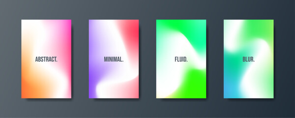 Naklejka premium Smooth abstract colorful gradient backgrounds set Vector collection of colorful blur background