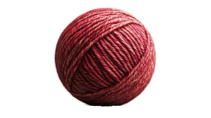 Red ball of Yarn: A detailed depiction of a vibrant red ball of yarn, ideal for crafts like knitting or crochet, against a plain background.
