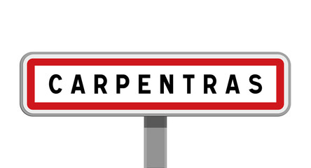 Panneau sur poteau central de Carpentras, Vaucluse, Provence-Alpes-Côte d'Azur