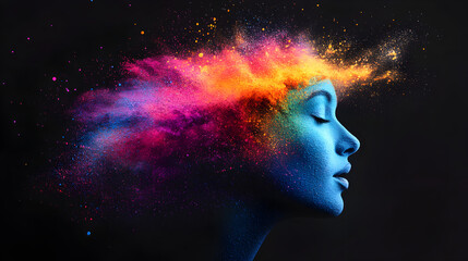 splatter explosion on a dark surface with vibrant artistic contrast 