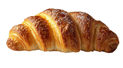 Golden Baked Croissant: A close-up view of a freshly baked, golden croissant, its flaky layers and buttery texture showcased in exquisite detail. A true classic of breakfast.