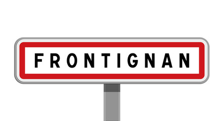 Panneau sur poteau central de Frontignan, Hérault, Occitanie