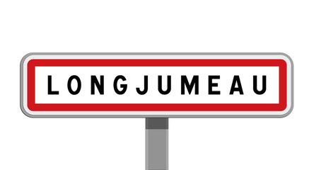 Panneau sur poteau central de Longjumeau, Essonne, Île-de-France