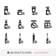 商品アイコン　アロエ　コスメ　シルエットアイコン
