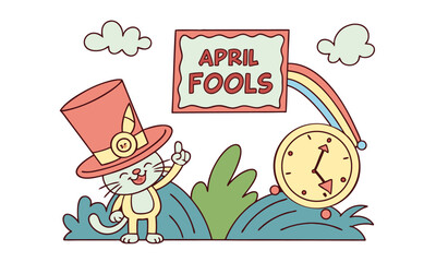 Vector illustration of food labels and icons with a playful and colorful cartoon style, featuring animals and fun designs for a child's birthday celebration