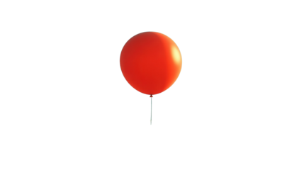 Single Balloon in Bright Space: A vibrant, solitary red balloon floats serenely in an airy expanse. Its bright hue captivates the eye, while the stark setting accentuates its simple charm.