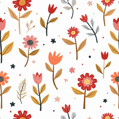 seamless pattern with autumn leaves, Seamless floral pattern