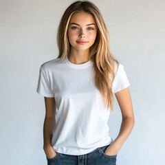 Obraz premium portrait of a young woman with white mock up