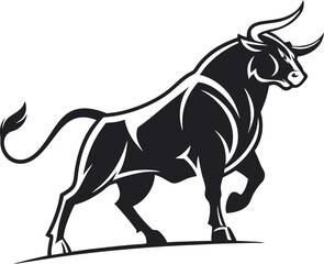 Vector of a bull on a white background.