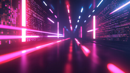 dynamic neon light tunnel