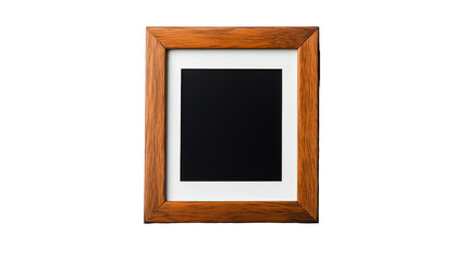Blank wooden picture frame with inner border, cut out transparent