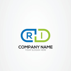 Minimal Monogram Letter RI Medicine Logo Elements