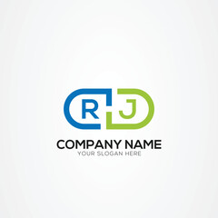 Minimal Monogram Letter RJ Medicine Logo Elements