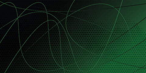 Naklejka premium Abstract halftone background made of dots and lines in green colors