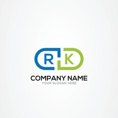 Minimal Monogram Letter RK Medicine Logo Elements