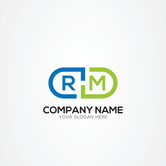 Minimal Monogram Letter RMMedicine Logo Elements