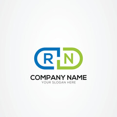 Minimal Monogram Letter RN Medicine Logo Elements