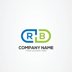 Minimal Monogram Letter RB Medicine Logo Elements