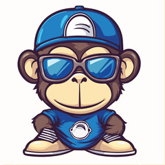 Vector illustration art of Monkey mascot charactors Collection