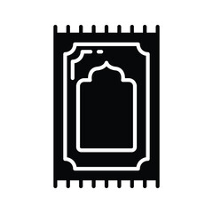 Visually engaging icon of prayer rug designed in glyph style