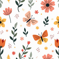 Seamless floral pattern, seamless pattern with poppies, Seamless floral pattern, Floral colorful seamless Pattern