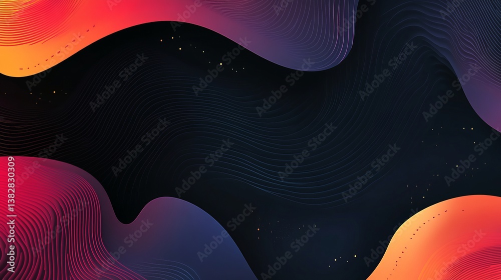 Sticker modern abstract black gradient background featuring smooth transitions and minimalist design for sle