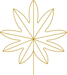 Stylized Japanese Maple Leaf Line Art 