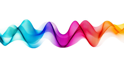 Abstract colorful waves flowing, transparent cut out