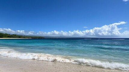Serene Tropical Sea with Blue Sky and Gentle Waves