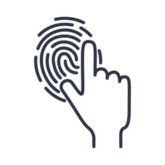 Touch id line icon. Editable Strokes. Vector illustration.