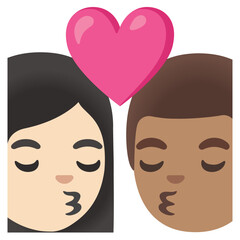 Kiss: Woman, Man, Light and Medium Skin Tone
