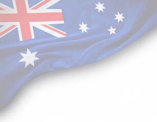 Australian flag waving on smooth surface displaying southern cross and union jack