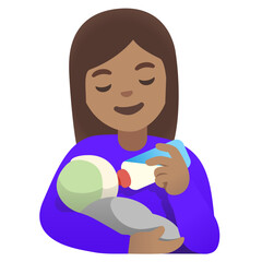 Woman Feeding Baby: Medium Skin Tone
