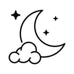 Catch a sight of this modern line icon of ramadan night sky